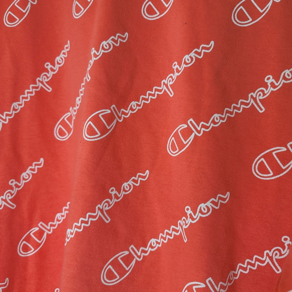 Champion Womens Orange NWT Allover Logo Crew Neck - Picture 4 of 7